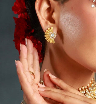 Pearl Sunburst Earrings
