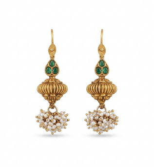 Meher Emerald Pearl Jhumka