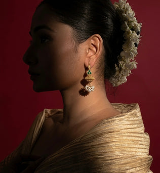 Meher Emerald Pearl Jhumka