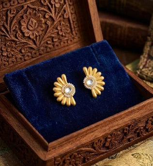 Pearl Sunburst Earrings