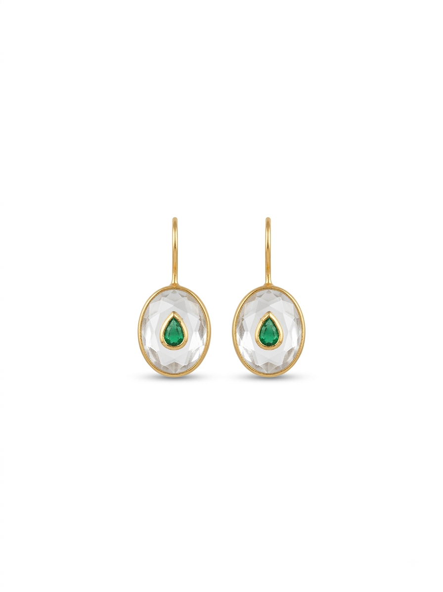 Emerald Halo Earrings