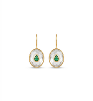 Emerald Halo Earrings