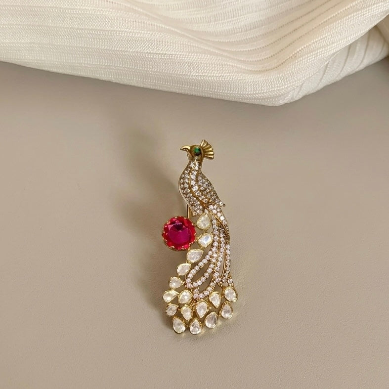 Mayur- 925 Silver Brooch