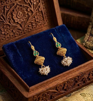 Meher Emerald Pearl Jhumka