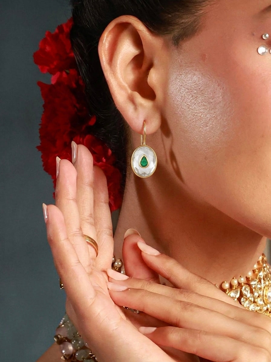 Emerald Halo Earrings
