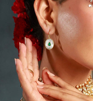 Emerald Halo Earrings