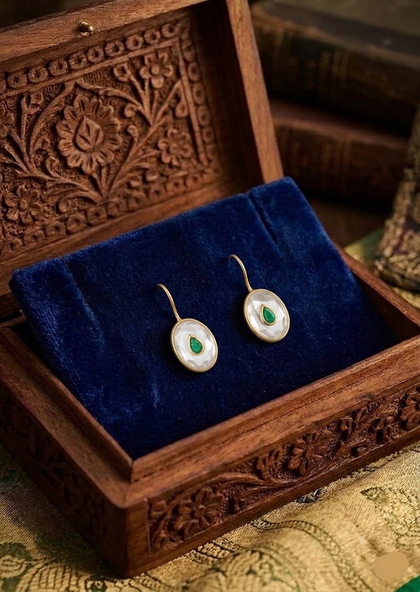 Emerald Halo Earrings