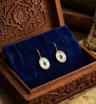 Emerald Halo Earrings