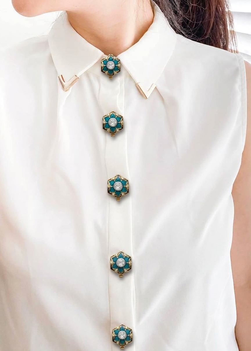 Noir 925 Silver- Shirt Button