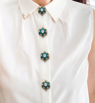 Noir 925 Silver- Shirt Button