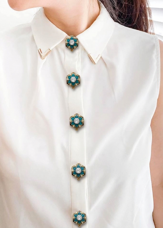 Noir 925 Silver- Shirt Button