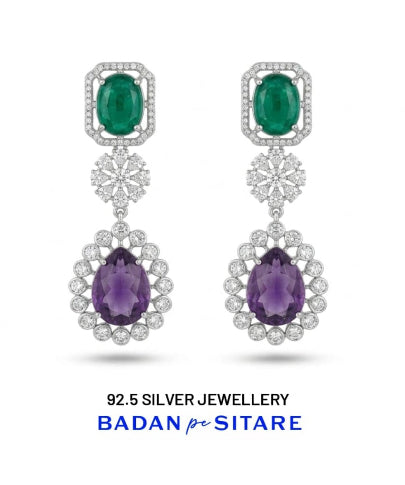 Amethyst Emerald Earrings