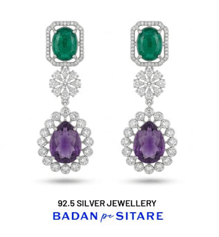 Amethyst Emerald Earrings