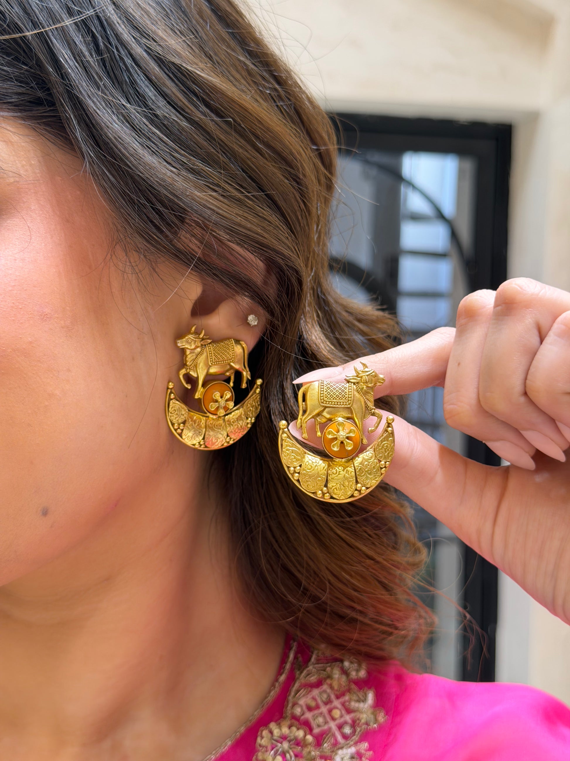 Temple Cow Earrings